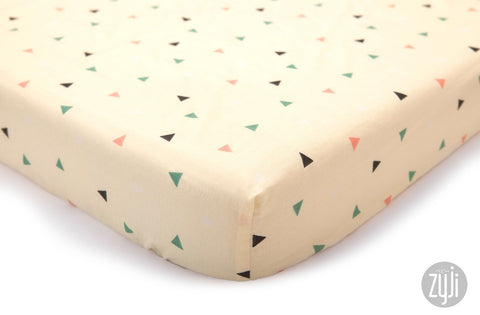 Sunburst Triangles Crib Fitted Sheet
