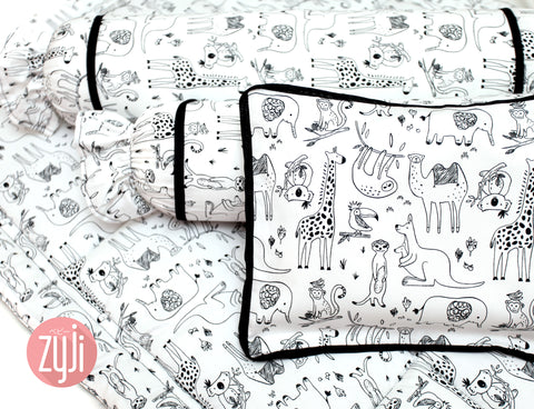 Black Safari Bedding Set 24x47
