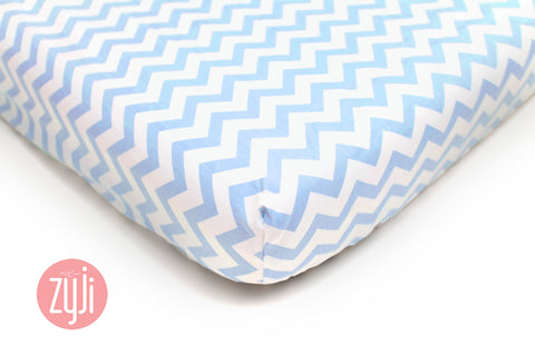 Chevron Blue Crib Fitted Sheet