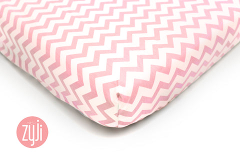 Chevron Peach Crib Fitted Sheet