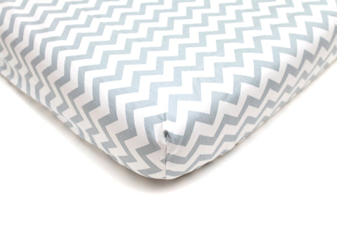 Chevron Gray Crib Fitted Sheet