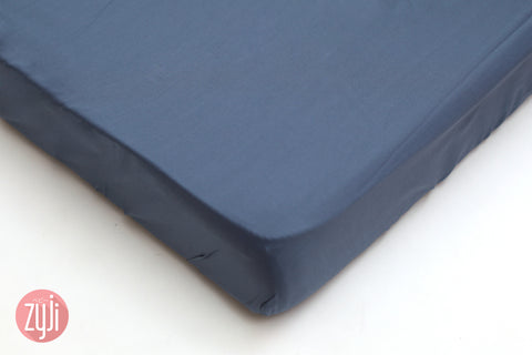 Luxury Dark Blue Satin Fitted Sheet